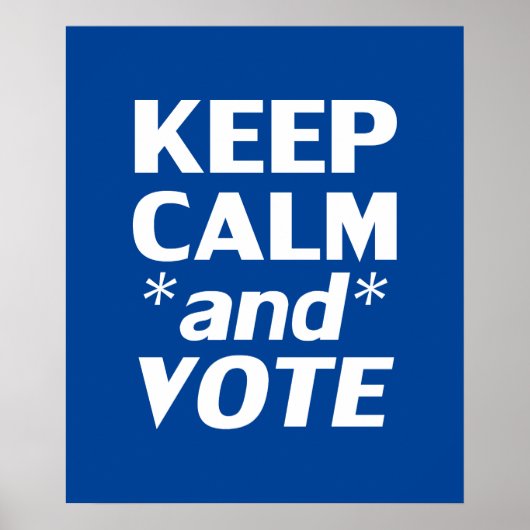 "Behalt Ruhe und Stimme" weiß, blau Poster (Vorne)