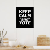 "Behalt Ruhe und Stimme" weiß, schwarz Poster (Küche)