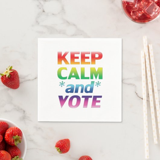 behalt Ruhe und stimmte Regenbogengradienten Typog Serviette (Beispiel)