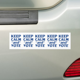 Behalt Ruhe und Stimmtypografie in modernem Blau Autoaufkleber