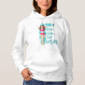 Behalt Ruhe und surfe auf brünettem Mädchen Hoodie (Vorderseite)