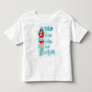 Behalt Ruhe und surfe auf brünettem Mädchen Kleinkind T-shirt