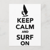 Behalt Ruhe und surfe auf Postkarte (Vorderseite)