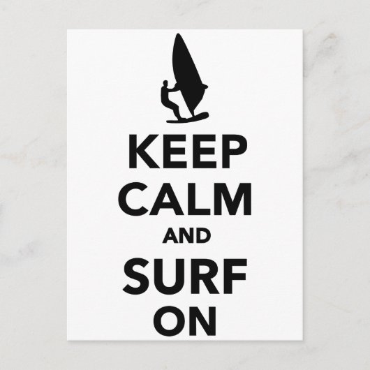Behalt Ruhe und surfe auf Postkarte (Vorderseite)