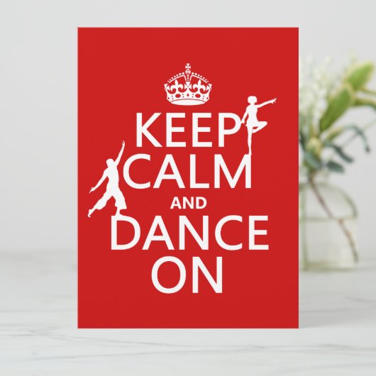 Behalt Ruhe und Tanz On (in allen Farben) Einladung (Stehend Vorderseite)