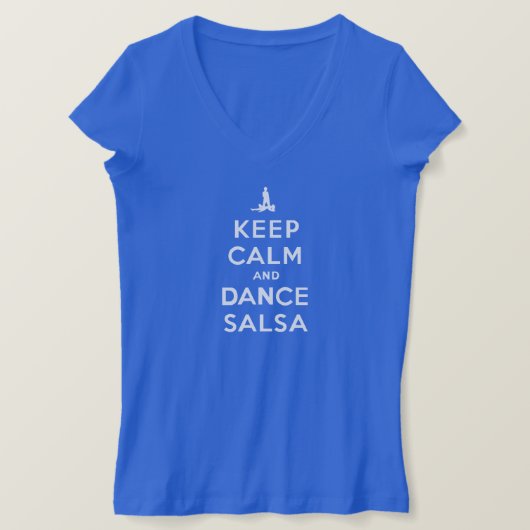 Behalt Ruhe und Tanz Salsa T-Shirt (Design vorne)