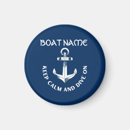 Behalt Ruhe und tauche auf, Anchor Navy Blau Magnet