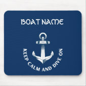 Behalt Ruhe und tauche auf, Anchor Navy Blau Mousepad (Vorne)