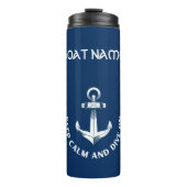 Behalt Ruhe und tauche auf, Anchor Navy Blau Thermosbecher (Vorderseite)