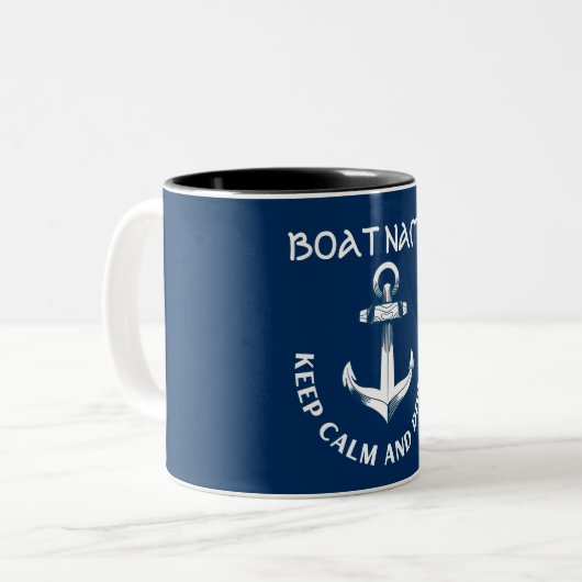 Behalt Ruhe und tauche auf, Anchor Navy Blau Zweifarbige Tasse (Vorderseite Links)
