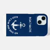 Behalt Ruhe und tauche auf, Anchor Navy Blue Summe Case-Mate iPhone Hülle (Rückseite (Horizontal))