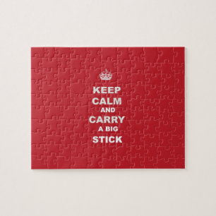Behalt Ruhe und trage einen großen Stick Puzzle