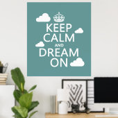Behalt Ruhe und Traum On (Wolken) - alle Farben Poster (Heimbüro)