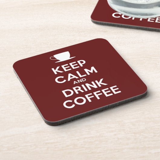 Behalt Ruhe und Trink-Kaffee Untersetzer (Linke Seite)
