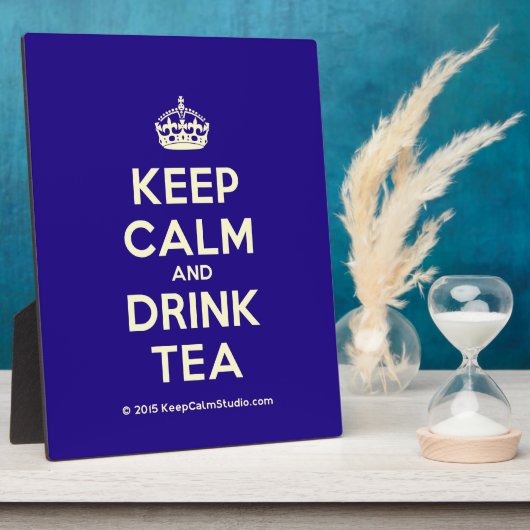 Behalt Ruhe und Trink Tee Fotoplatte (Seite)