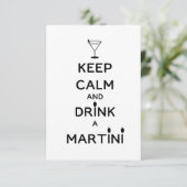 Behalt Ruhe und Trinken A Martini Einladung (Stehend Vorderseite)