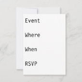 Behalt Ruhe und Trinken A Martini Einladung (Rückseite)