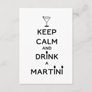 Behalt Ruhe und Trinken A Martini Einladung