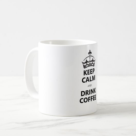 Behalt Ruhe und trinken Kaffee Kaffeetasse (Vorderseite Links)