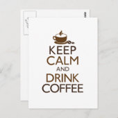 Behalt Ruhe und trinken Kaffee Postkarte (Vorne/Hinten)