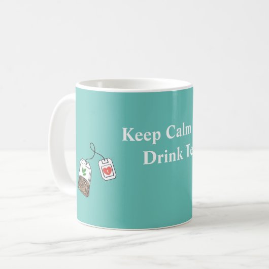 Behalt Ruhe und trinken Tee Minzgrün Kaffeetasse (Vorderseite Links)