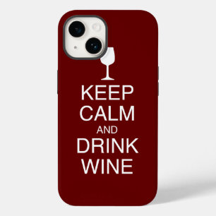 Behalt Ruhe und Trinken Wein Funny Dark Red Case-Mate iPhone 14 Hülle