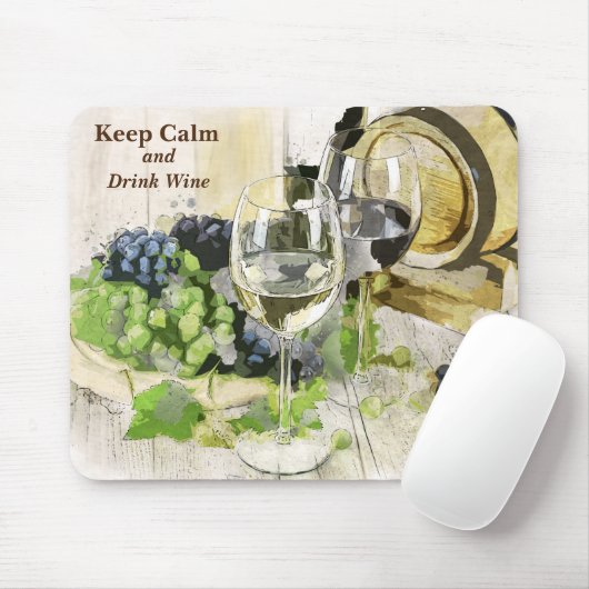 Behalt Ruhe und Trinken Wein Rustikale Szene Mousepad (Mit Mouse)