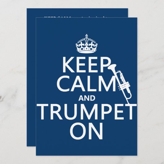 Behalt Ruhe und Trompete On (beliebige Hintergrund Einladung (Vorne/Hinten)