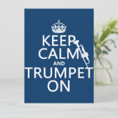 Behalt Ruhe und Trompete On (beliebige Hintergrund Einladung (Stehend Vorderseite)