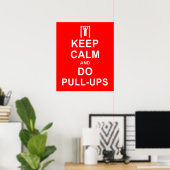Behalt Ruhe und tu Pull-Ups Übungsmotivation Poster (Heimbüro)