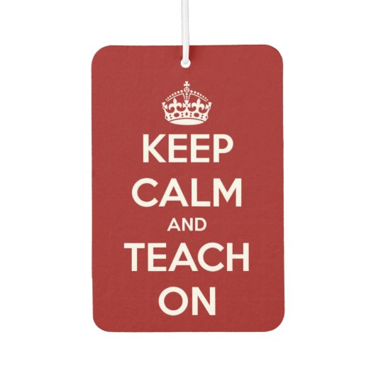 Behalt Ruhe und Unterricht in Rot und Weiß Autolufterfrischer (Vorderseite)