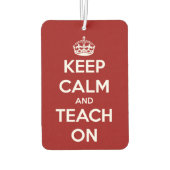 Behalt Ruhe und Unterricht in Rot und Weiß Autolufterfrischer (Rückseite)