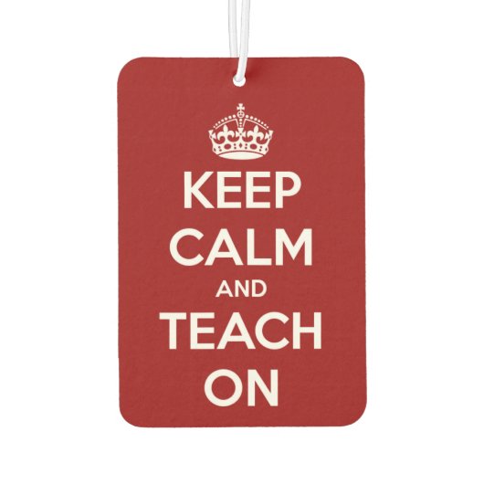 Behalt Ruhe und Unterricht in Rot und Weiß Autolufterfrischer (Rückseite)