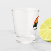 Behalt Ruhe und Wanderung individuell gestaltete O Schnapsglas (Links)