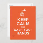 Behalt Ruhe und wasche dir die Hände Postkarte (Vorne/Hinten)