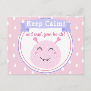 Behalt Ruhe und wasche dir die Hände! Stopp des Co Postkarte