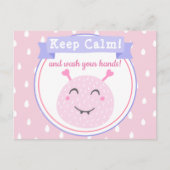 Behalt Ruhe und wasche dir die Hände! Stopp des Co Postkarte (Vorderseite)