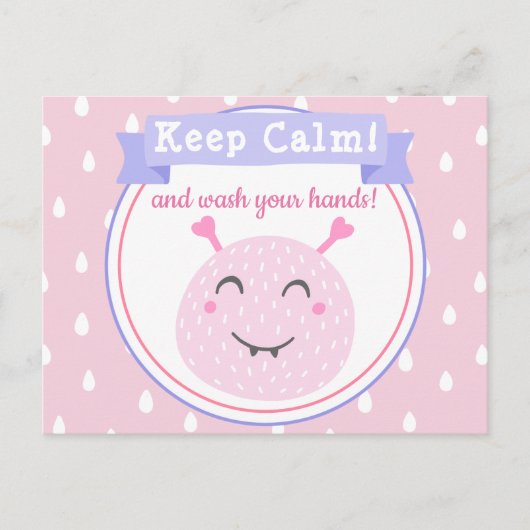 Behalt Ruhe und wasche dir die Hände! Stopp des Co Postkarte (Vorderseite)