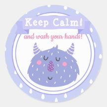 Behalt Ruhe und wasche dir die Hände! Stopp des Co