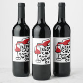 Behalt Ruhe und Wein auf Funny Weinetikett (Flaschen)
