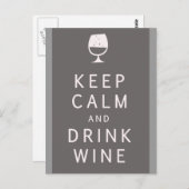 Behalt Ruhe und Wein trinken Postkarte (Vorne/Hinten)