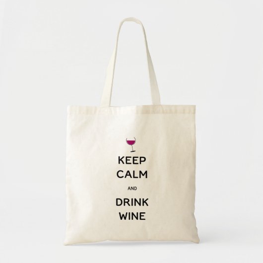 Behalt Ruhe und Wein trinken Tragetasche (Vorne)