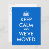 Behalt Ruhe und wir haben Postcard verschoben | Fu Ankündigungspostkarte (Vorne/Hinten)