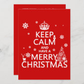 Behalt Ruhe und wünsche frohe Weihnachten Einladung (Vorne/Hinten)