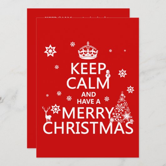 Behalt Ruhe und wünsche frohe Weihnachten Einladung (Vorne/Hinten)