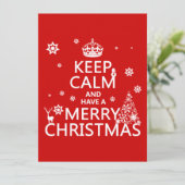 Behalt Ruhe und wünsche frohe Weihnachten Einladung (Stehend Vorderseite)