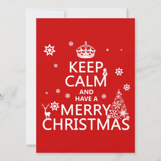 Behalt Ruhe und wünsche frohe Weihnachten Einladung (Vorderseite)
