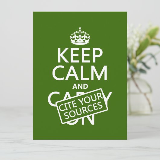 Behalt Ruhe und zitiere Deine Quellen (in jeder Fa Einladung (Stehend Vorderseite)
