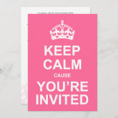Behalt Ruhe, weil du eingeladen bist Süße 16 Einladung (Vorne/Hinten)