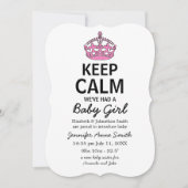 Behalt Ruhe Wir hatten ein Baby Mädchen, Baby Ankü Einladung (Vorderseite)
